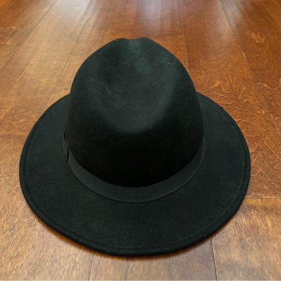 Women’s Black 100% Wool Hat with Matching Black Grosgrain Ribbon Band, Size Lg - Picture 10 of 14